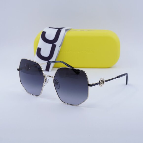 Marc Jacobs MARC 730/S 0RHL 9O Sunglasses Gold/Black Geometric Frame,Grey Lenses - Picture 9 of 9